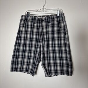 Wrangler Jeans Men's Chino Shorts Loose Fit Plaid Gray Bottom Cotton Size 32